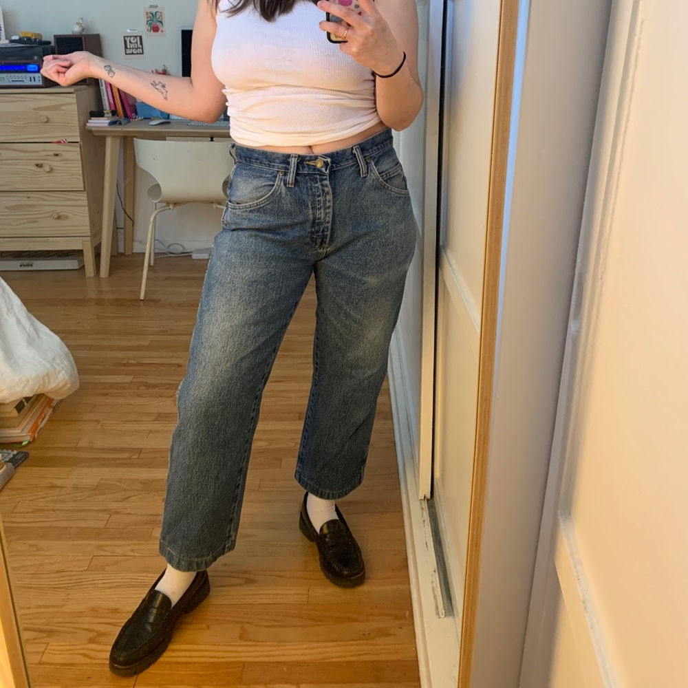 Vintage cropped flare wrangler jeans